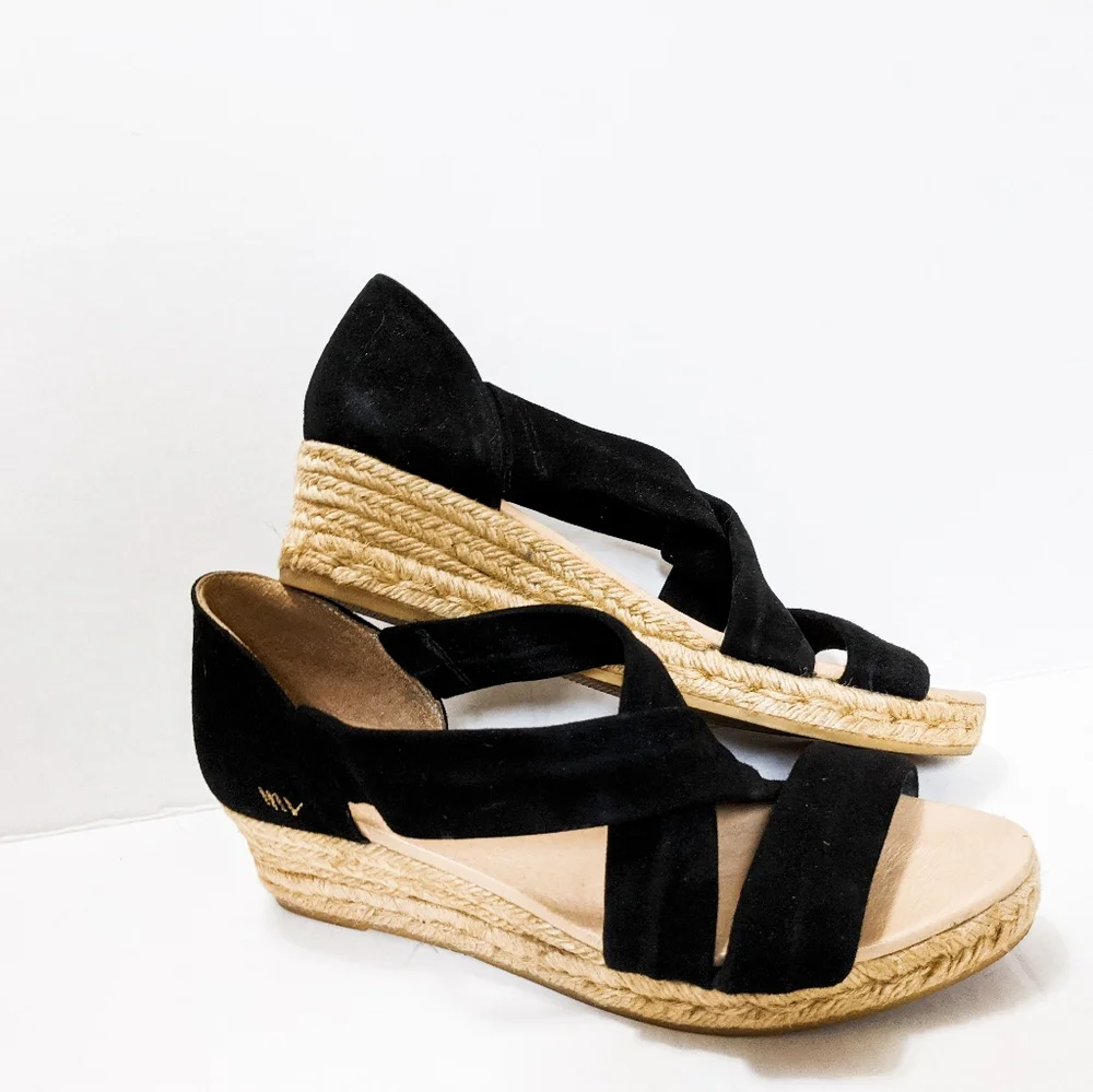Viscata Barcelona black espadrille wedge sandal